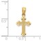 14K Yellow Gold Textured Cross Pendant Charm Jewelry 22mm x 11mm